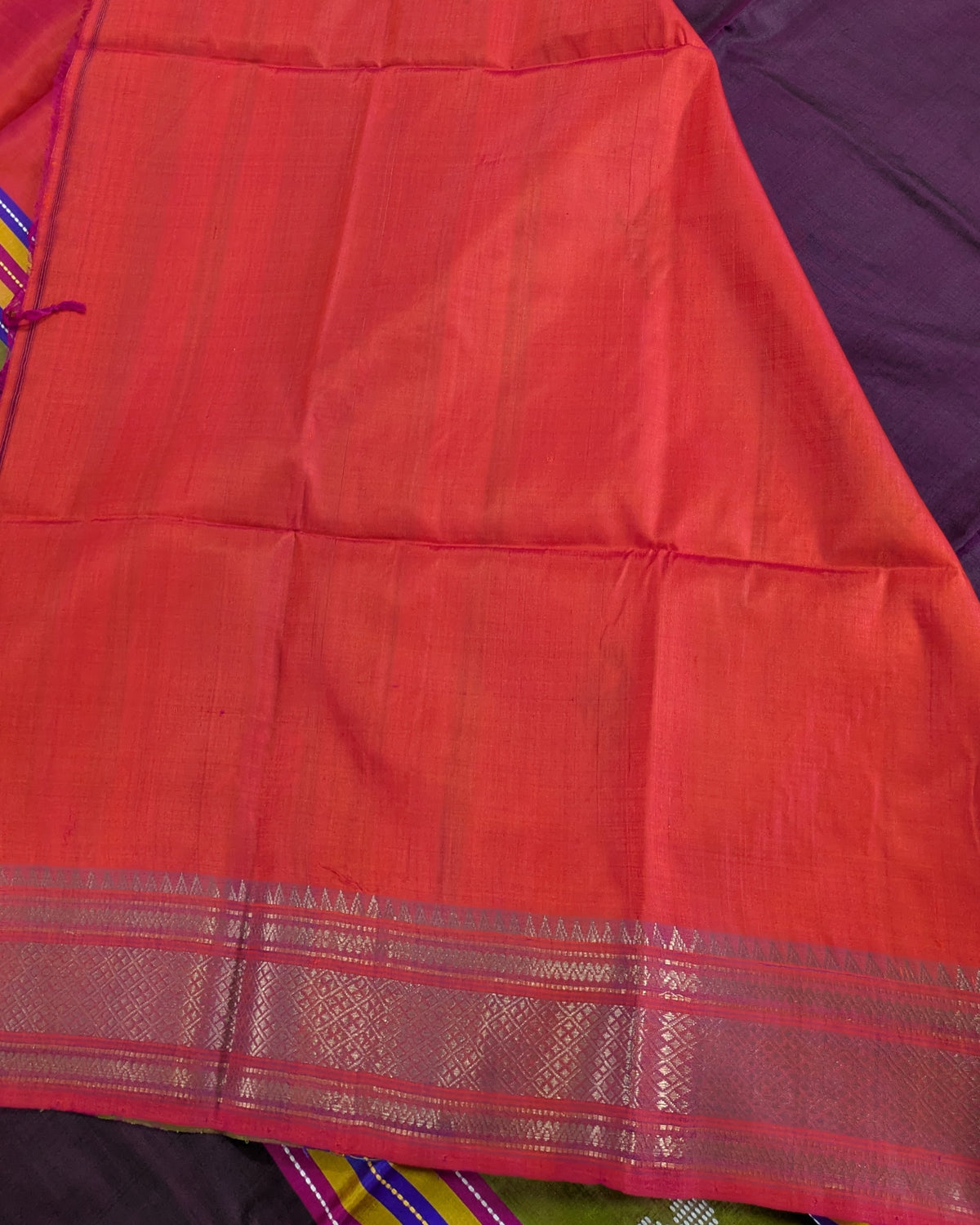 Bishnupuri Kalakshetra Sari Dark Magenta (Silk Mark)