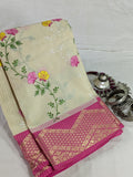 Kota Banarasi Embroidered Sari Off-white