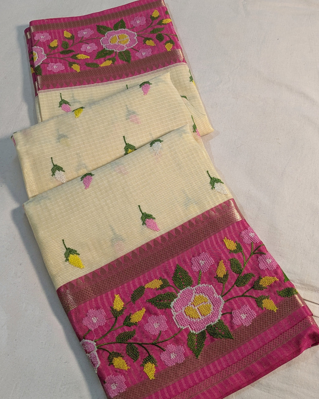 Kota Banarasi Embroidered Sari Off-white 2