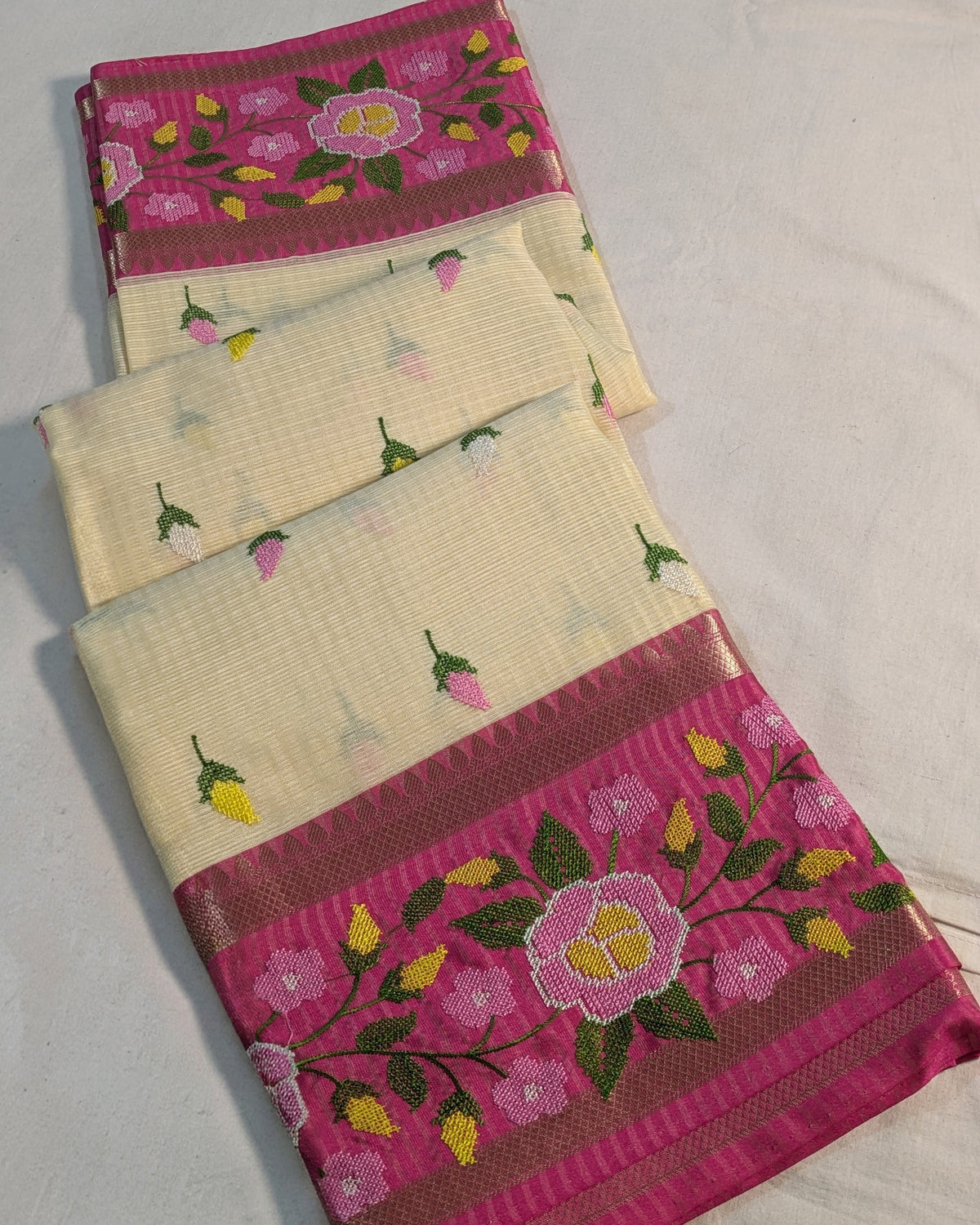 Kota Banarasi Embroidered Sari Off-white 2