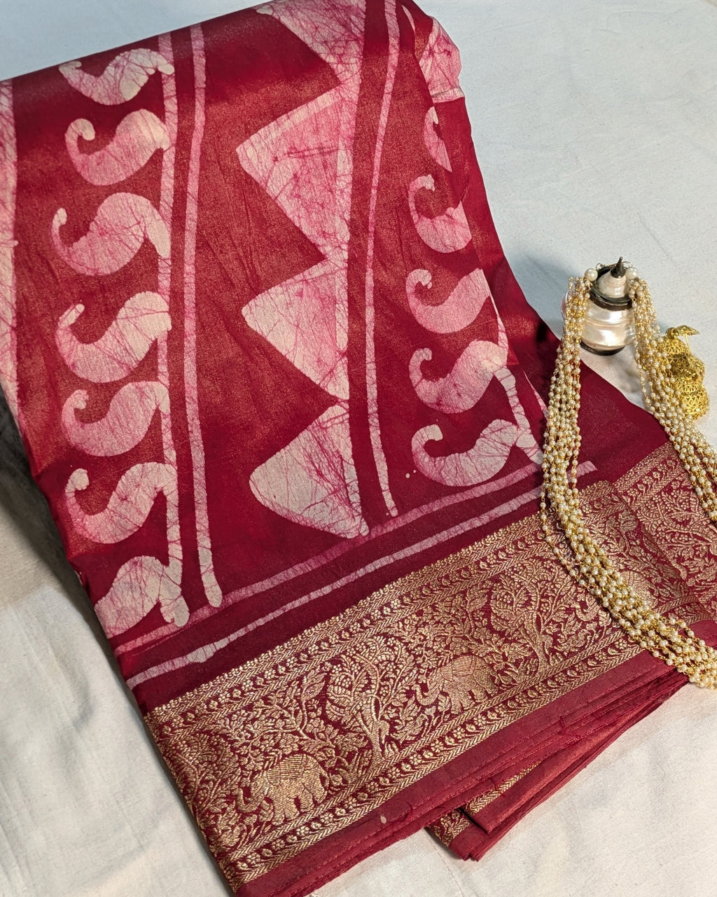 Maheswari Batik Sari Red 2