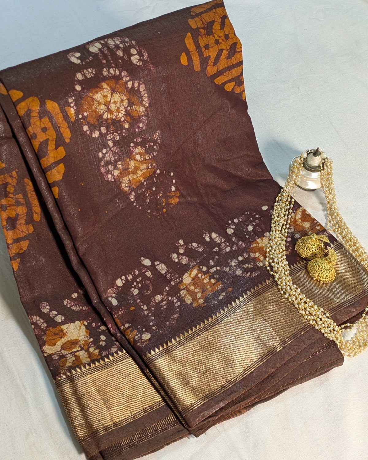 Maheswari Batik Sari Dark Brown