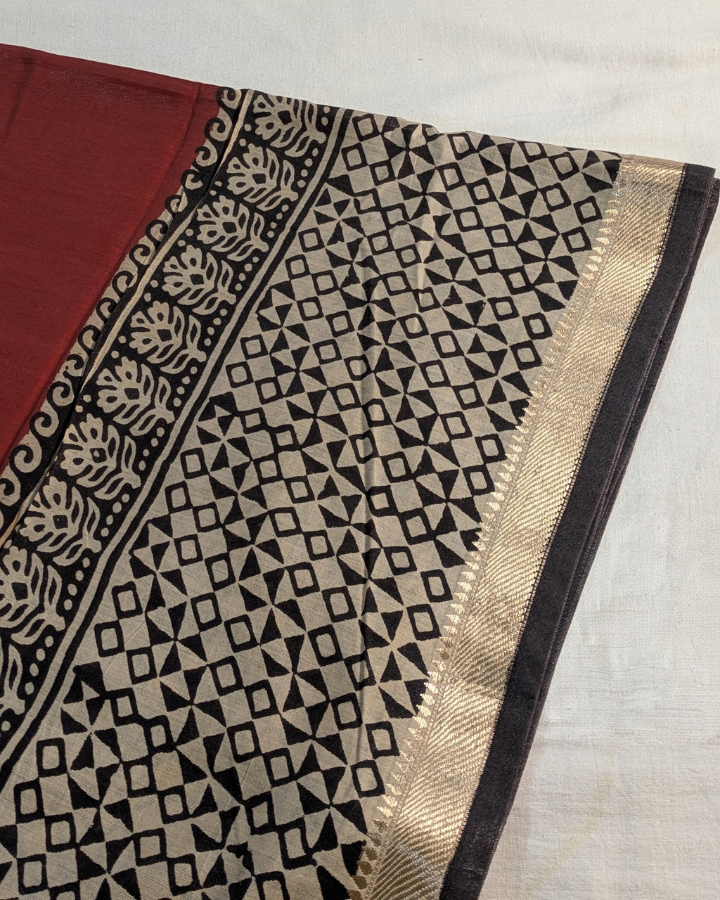 Multani Silk Sari Rust  1 (Liva Tag)