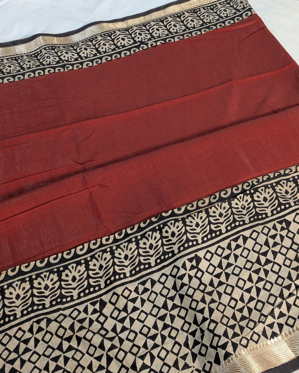 Multani Silk Sari Rust  1 (Liva Tag)