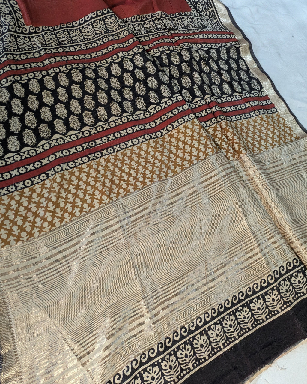 Multani Silk Sari Rust  1 (Liva Tag)