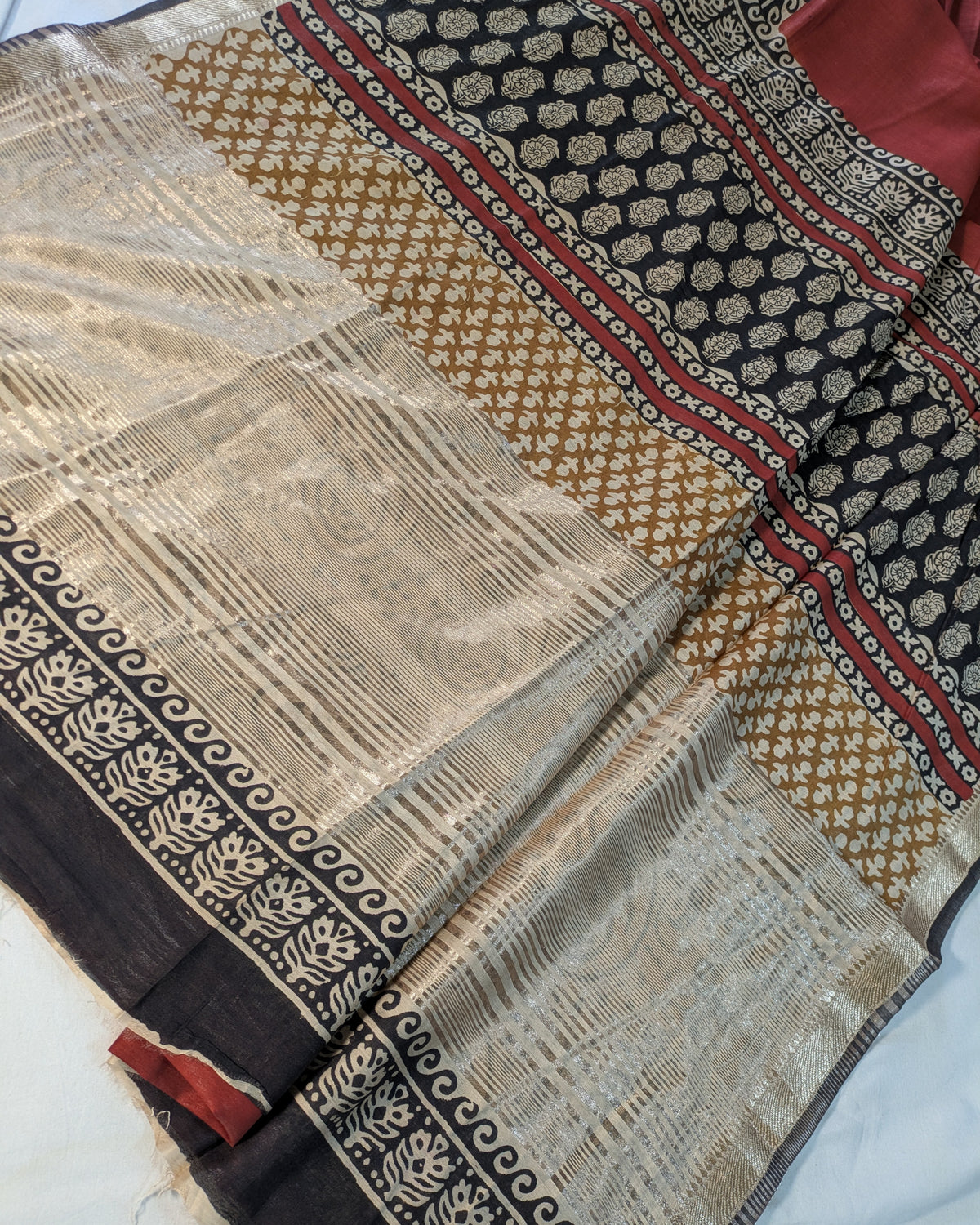 Multani Silk Sari Rust  1 (Liva Tag)