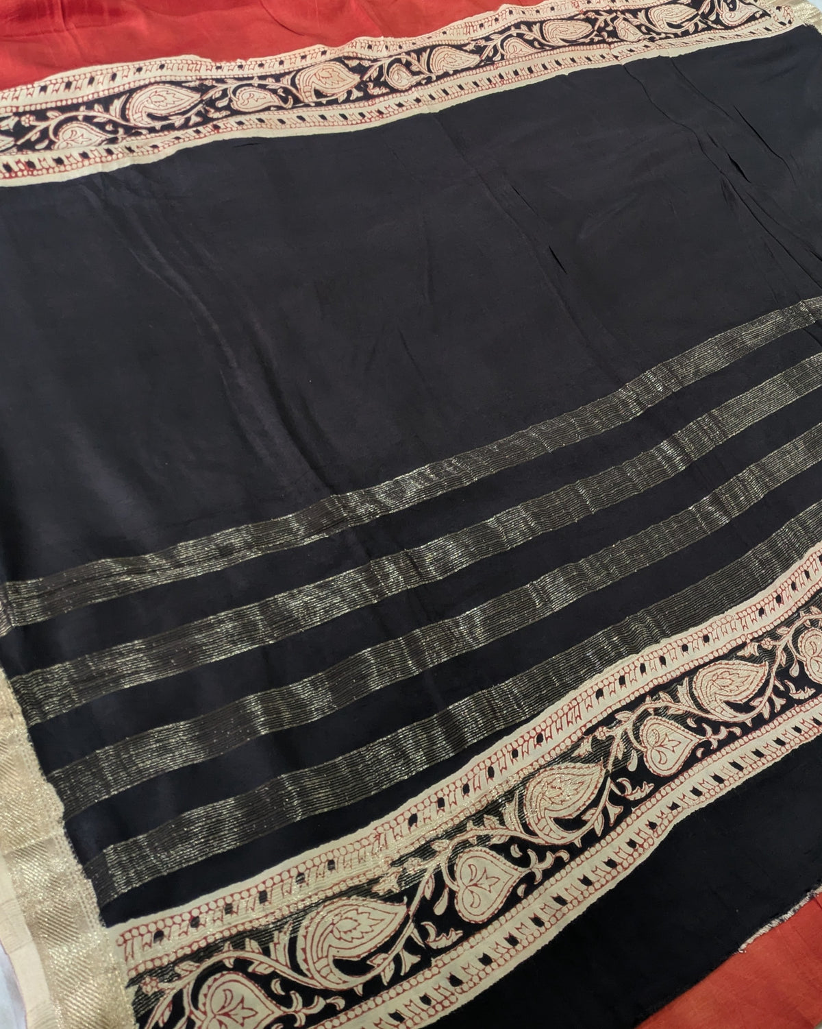 Multani Silk Sari Rust  2 (Liva Tag)