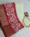 Bapta Replica with Blouse Piece White & Red