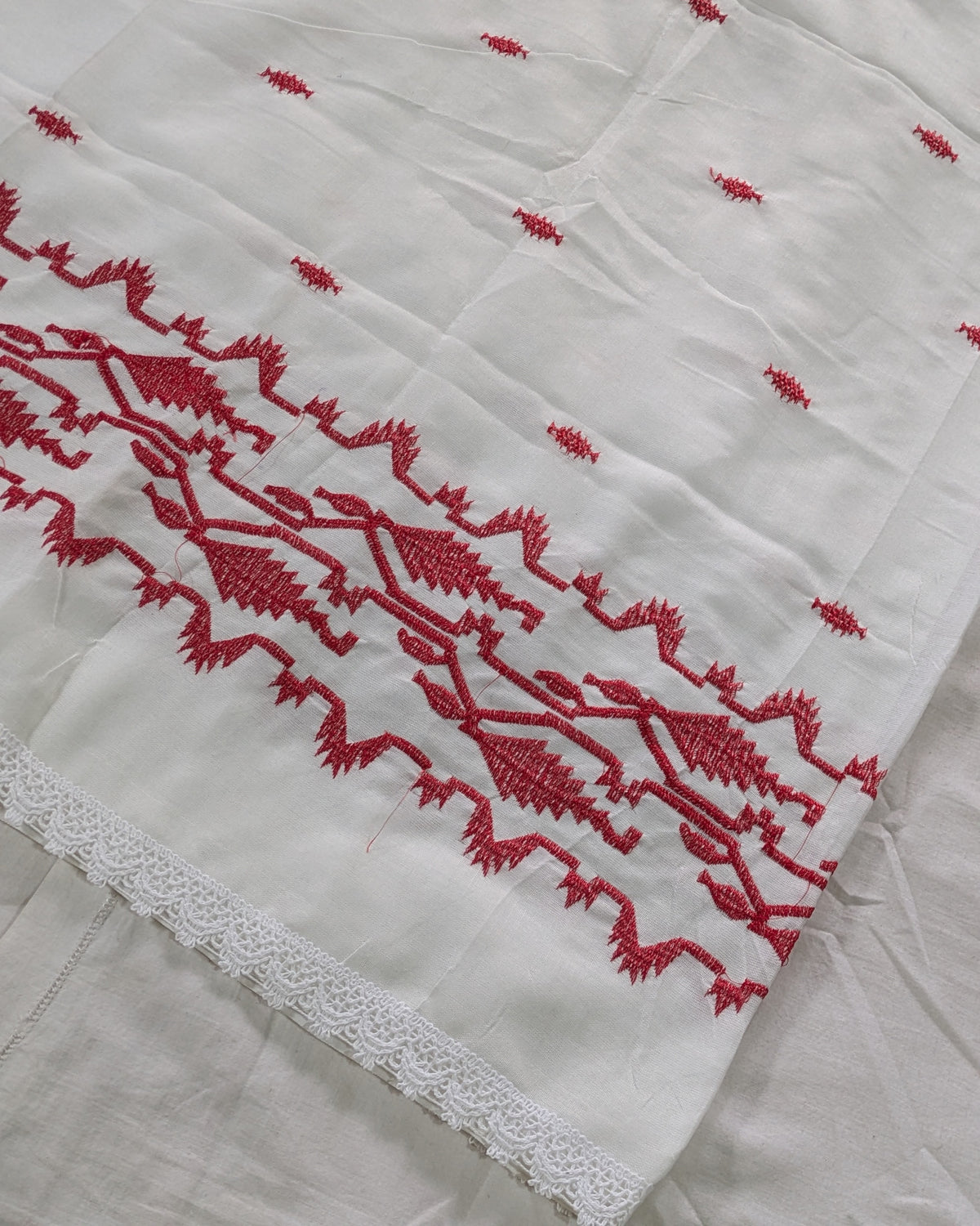 Cotton Jamdani Sari White