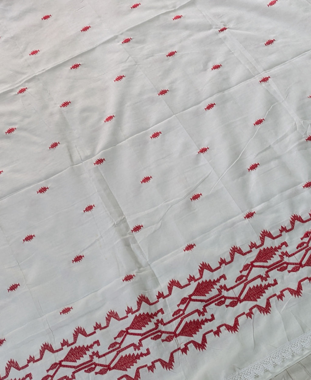 Cotton Jamdani Sari White