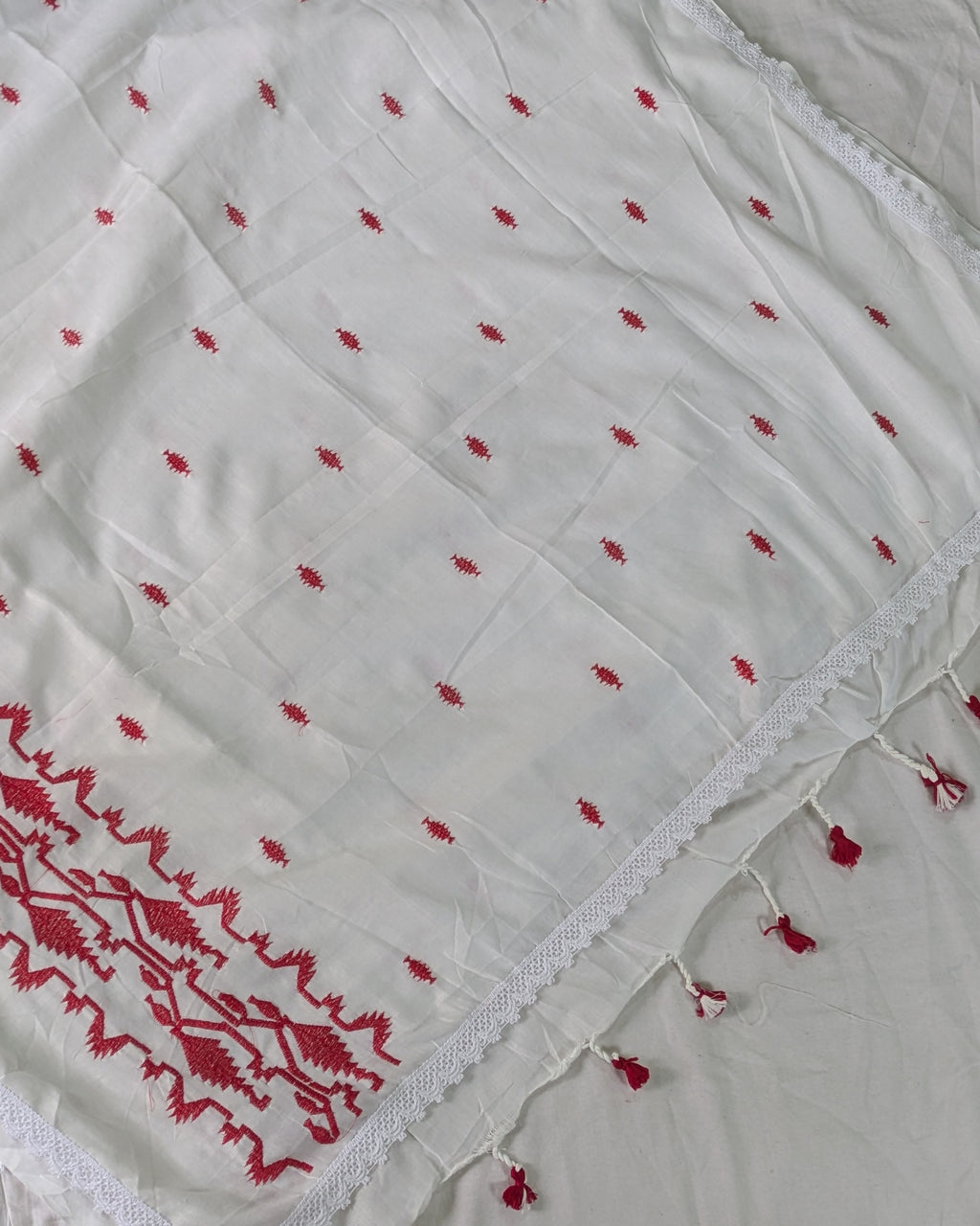 Cotton Jamdani Sari White