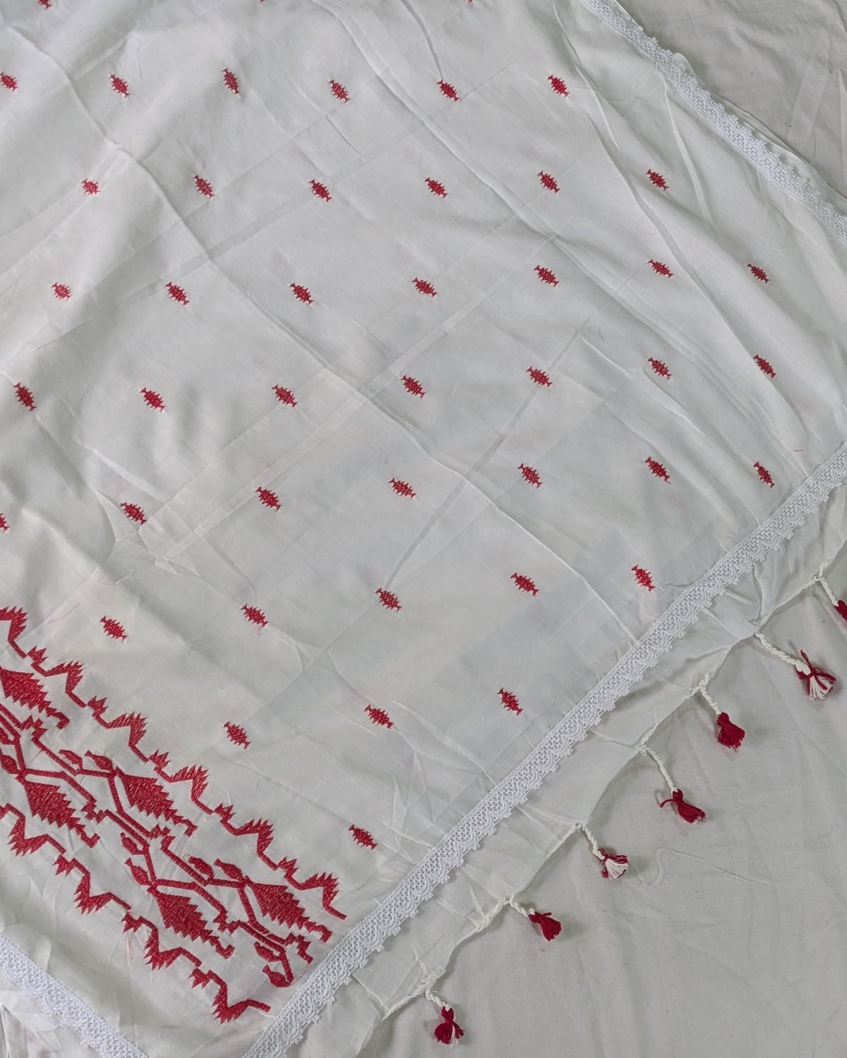 Cotton Jamdani Sari White