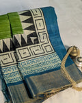 Bhagalpuri Sari with Temple Green