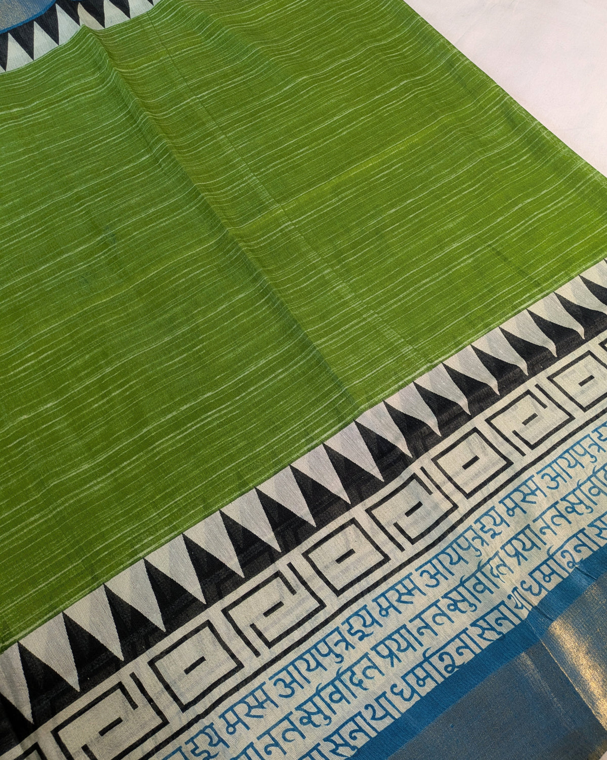 Bhagalpuri Sari with Temple Green