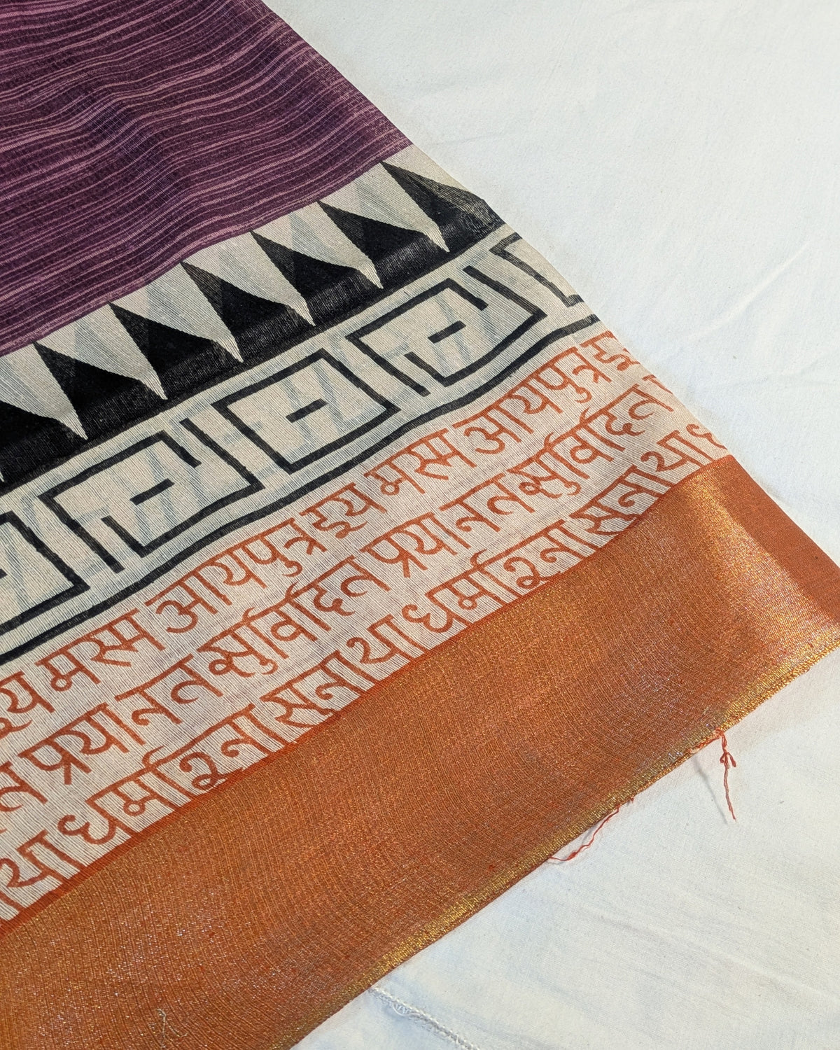 Bhagalpuri Sari with Temple Purple