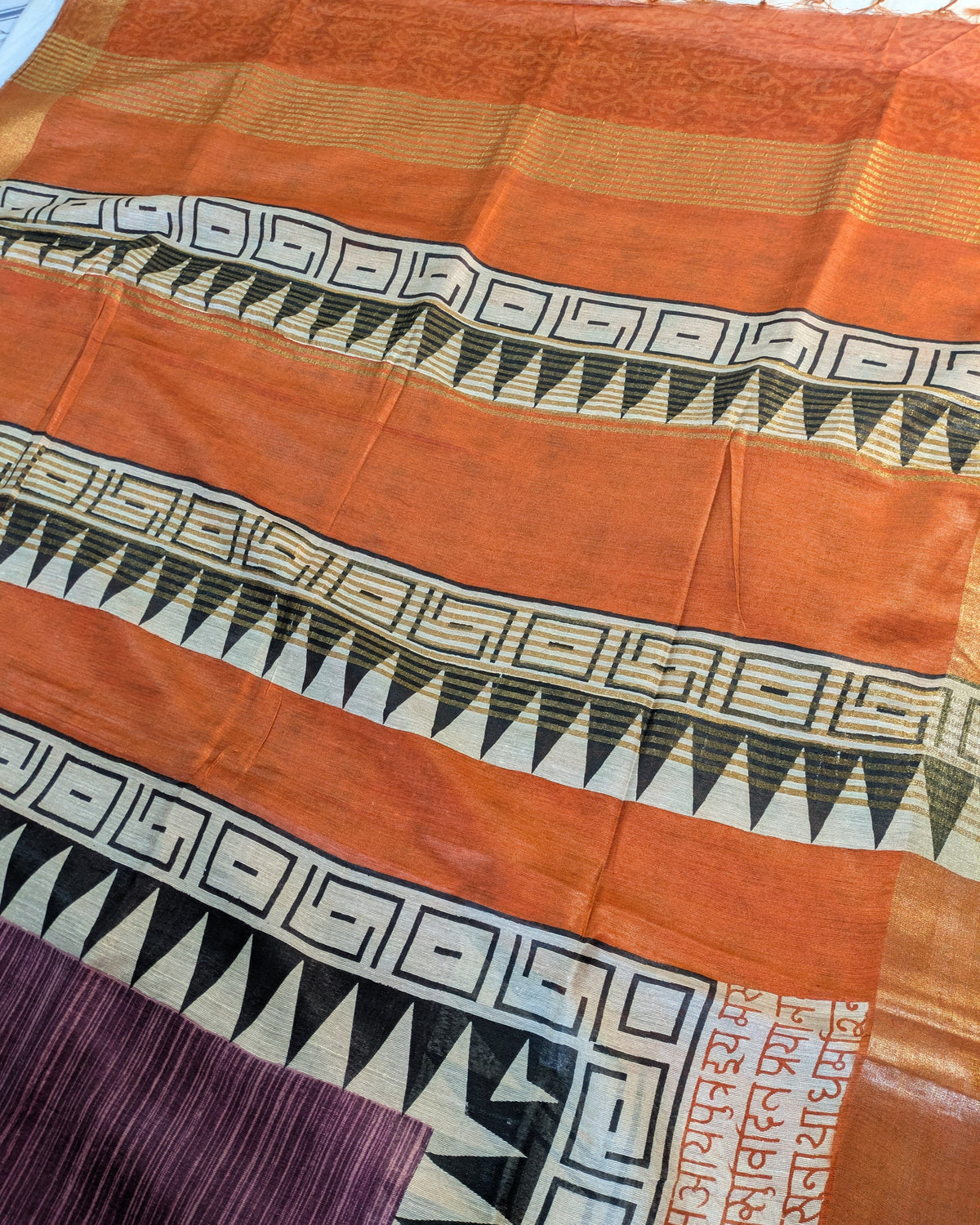 Bhagalpuri Sari with Temple Purple