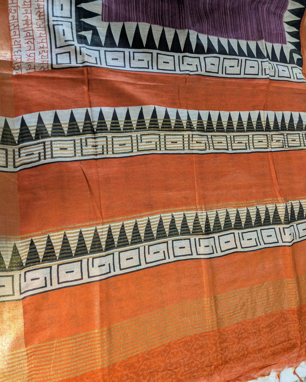 Bhagalpuri Sari with Temple Purple