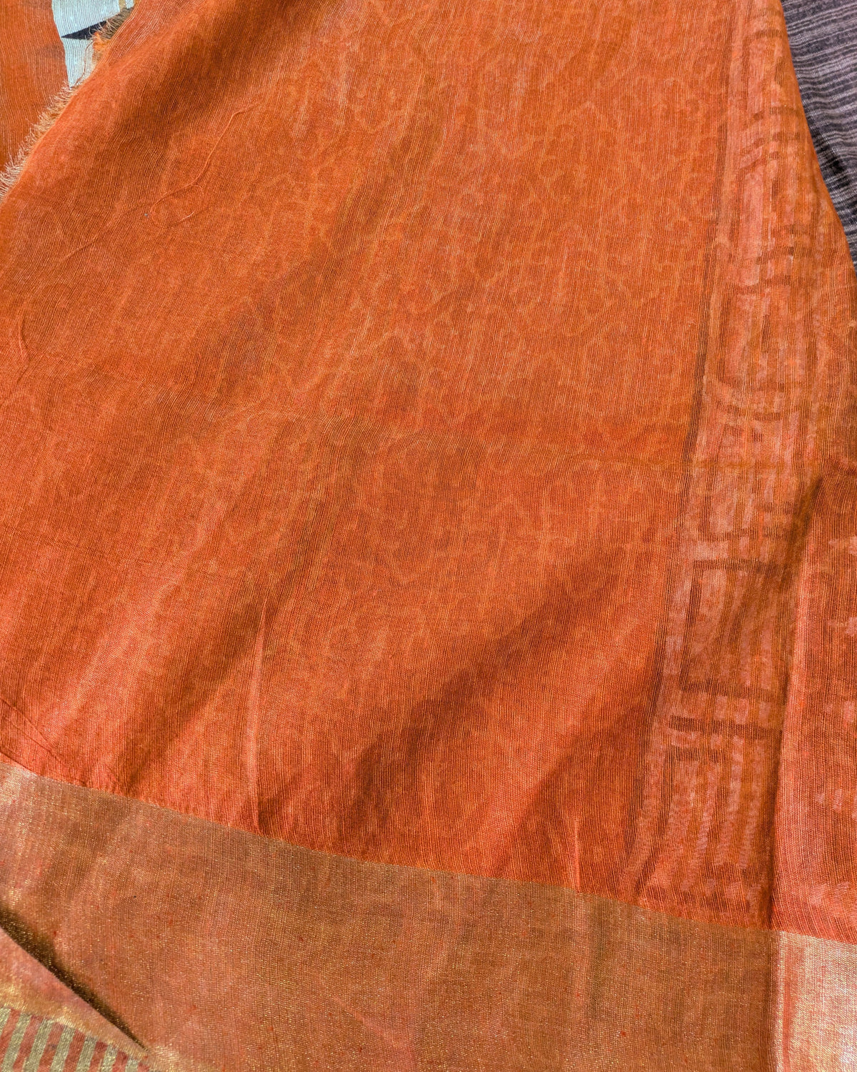 Bhagalpuri Sari with Temple Border Coffee-Brown