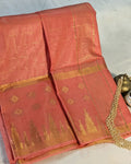 Bhagalpuri Sari with Golden Temple Border Peach