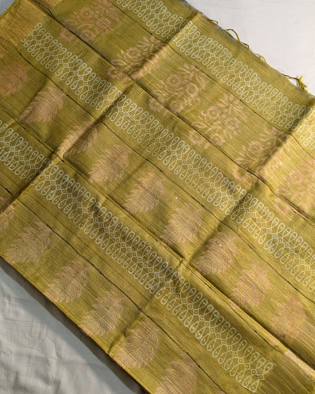 Bhagalpuri Print & Handblock Sari Slate