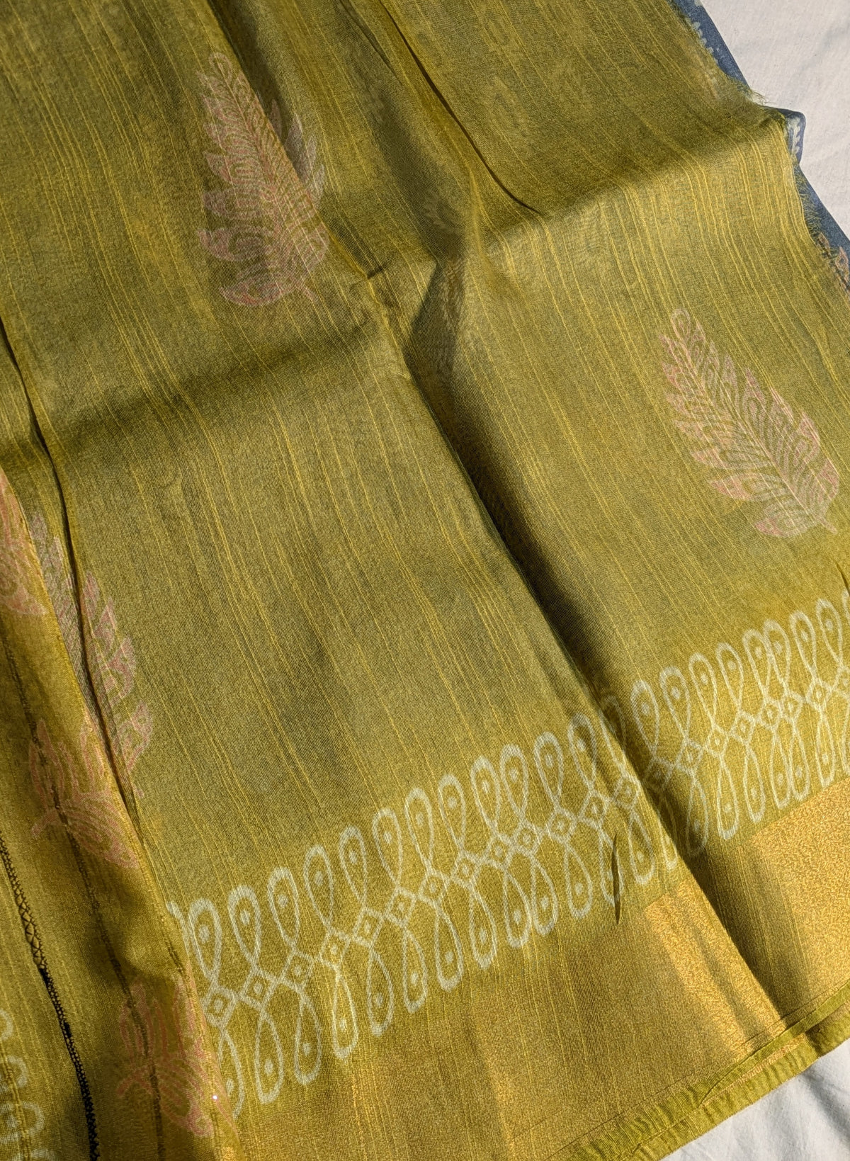 Bhagalpuri Print & Handblock Sari Slate