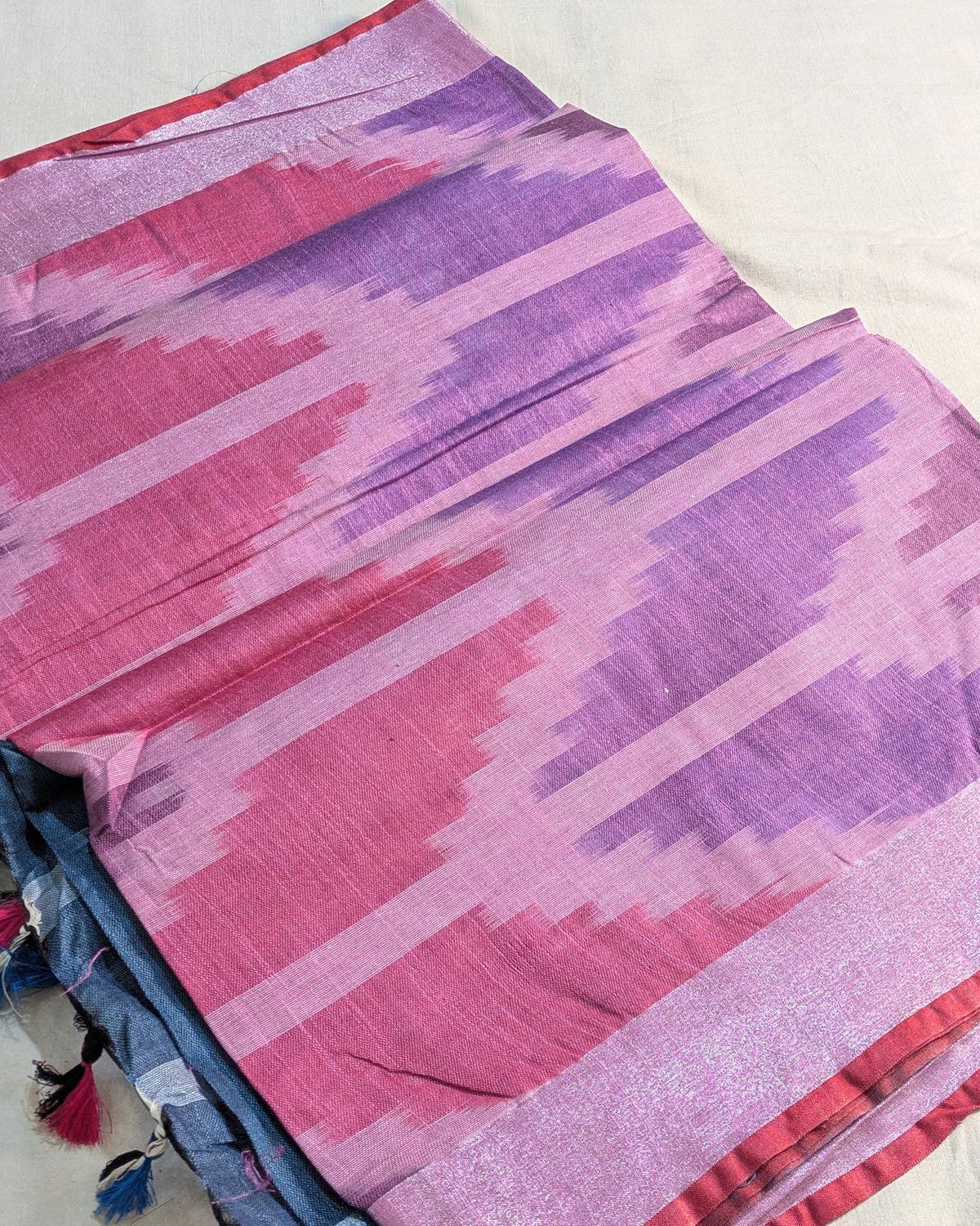 Bhagalpuri Ikkat Sari Slate Blue