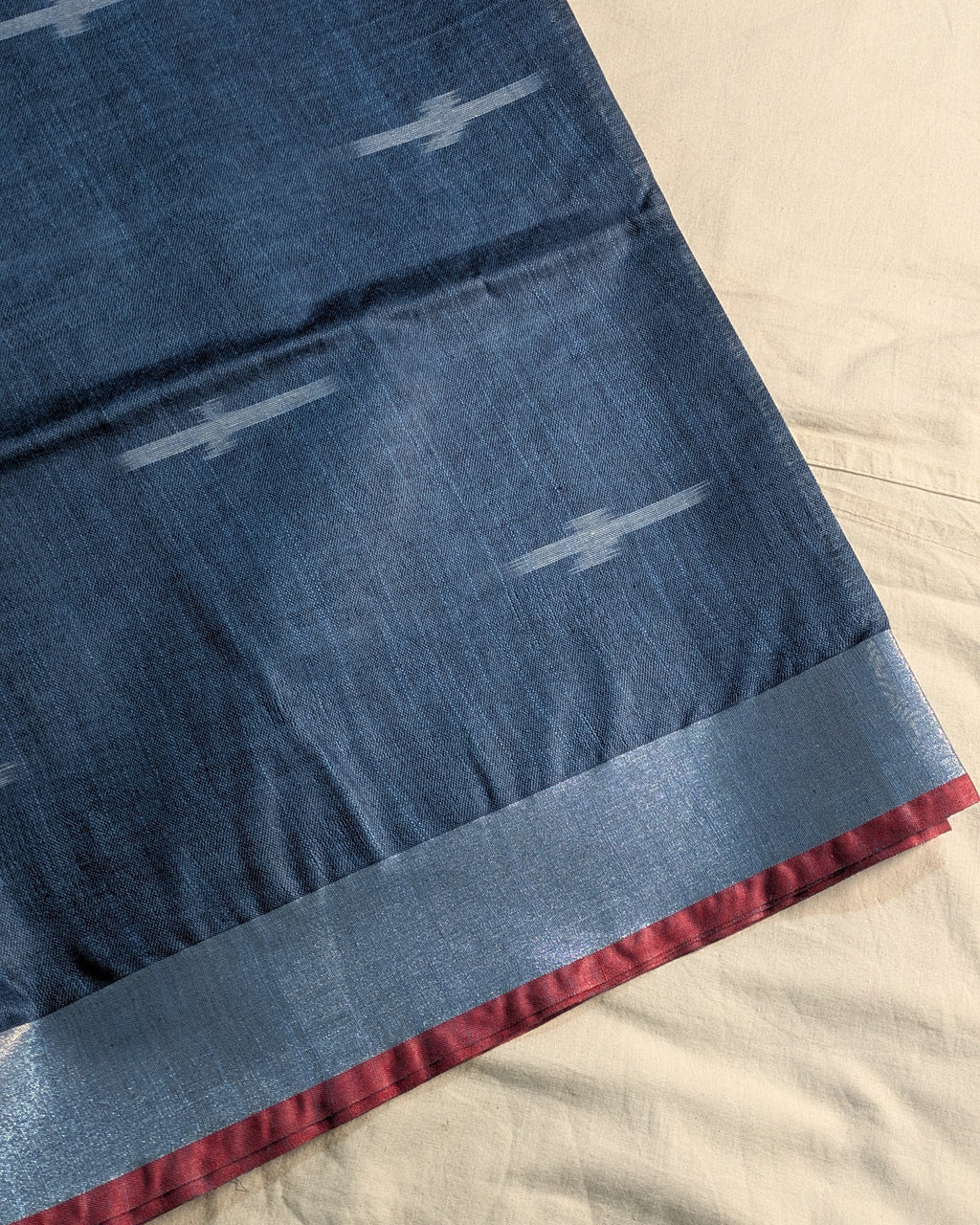 Bhagalpuri Ikkat Sari Slate Blue