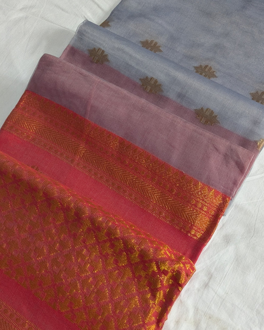 Resham Benarasi Ash Colour Sari with Blouse Piece