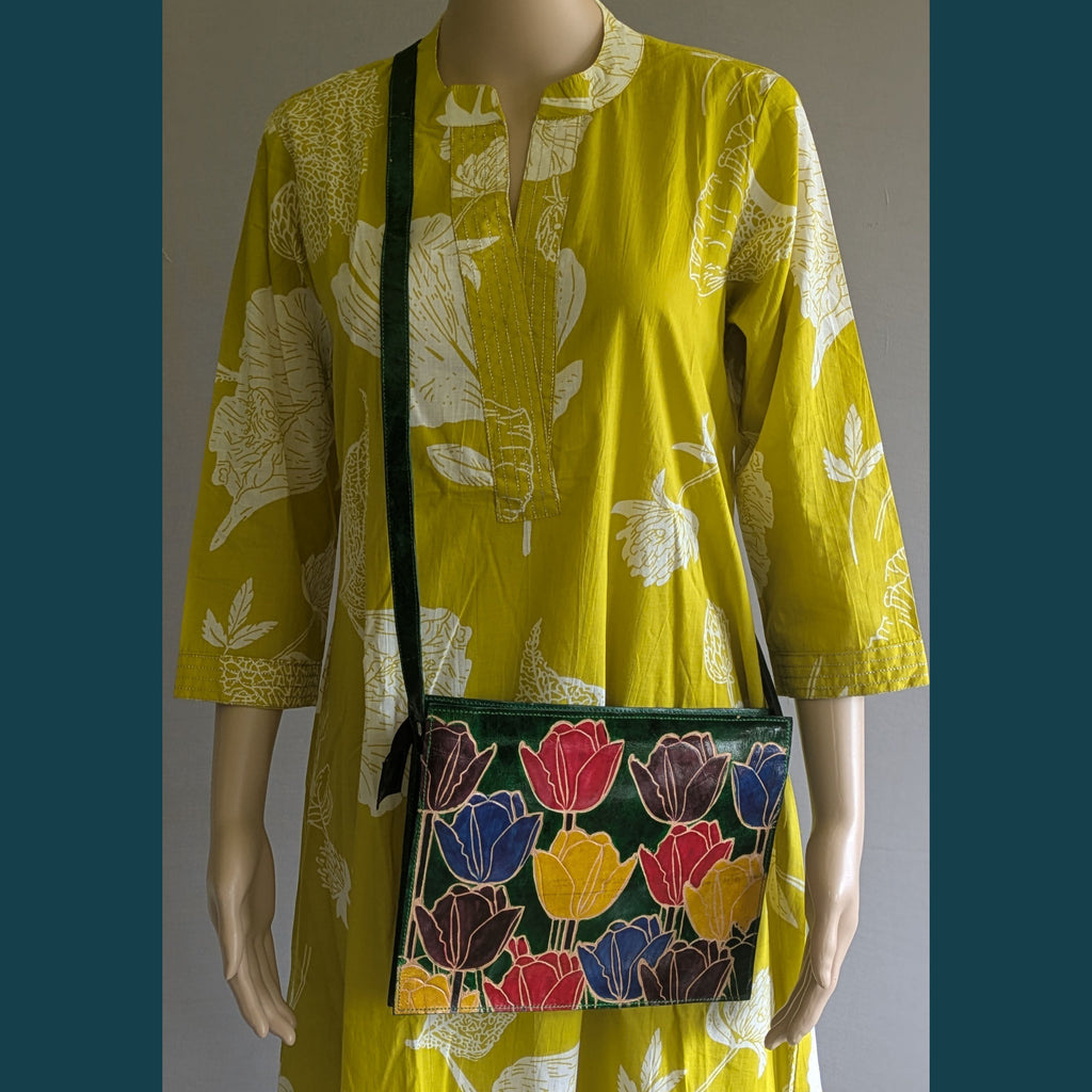 Tulip Leather Bag from Santiniketan