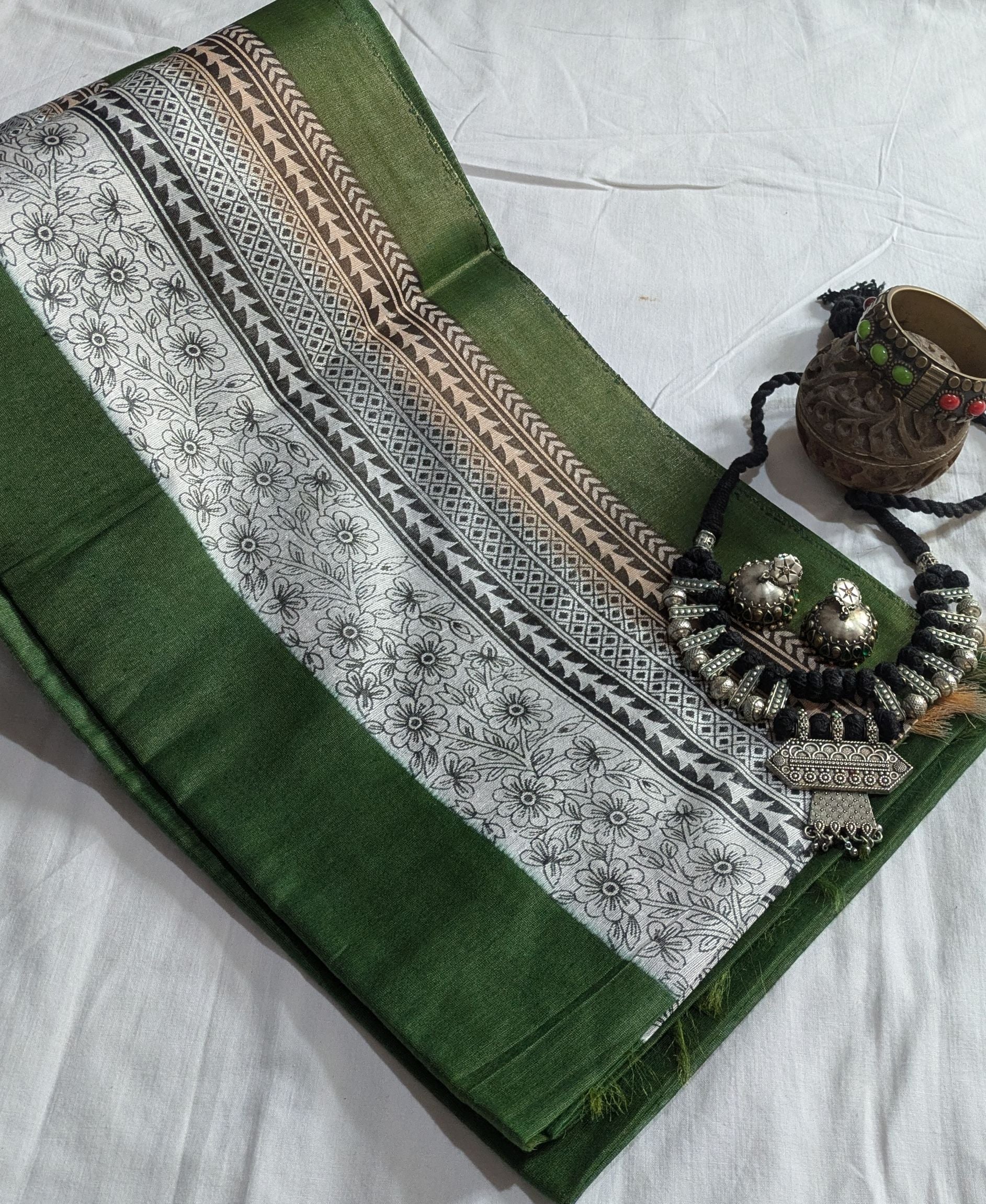 Semi Bapta Tussar Saree with Blouse Piece