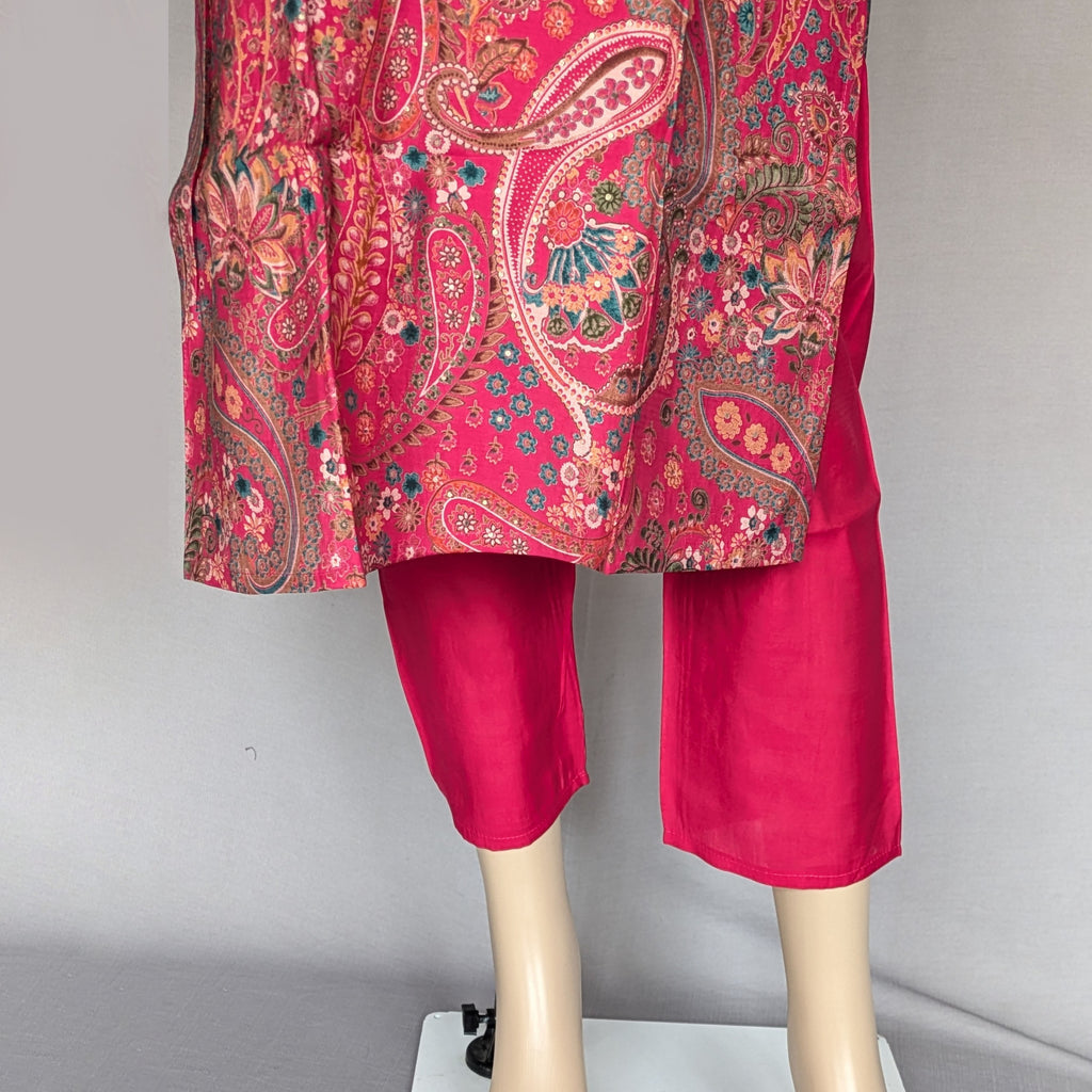 Pink Paisley Three Piece Kurti