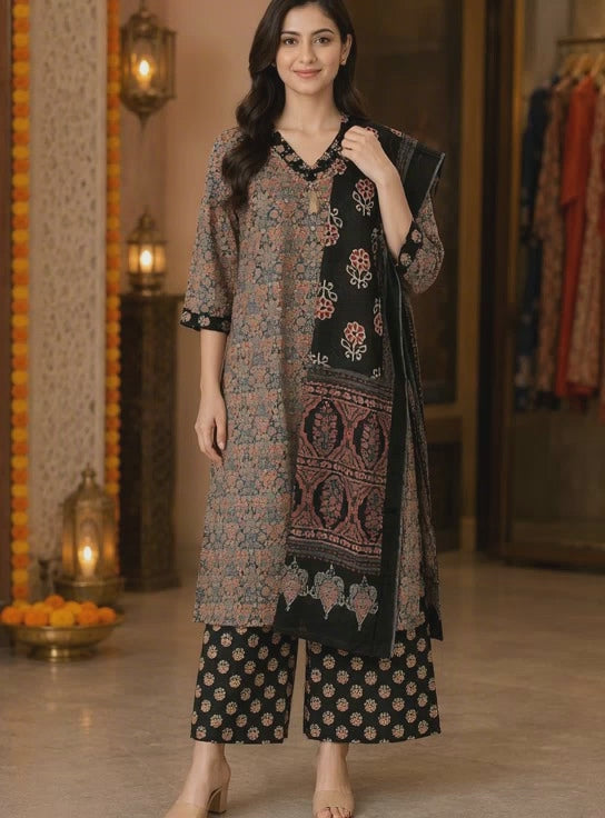 Three Piece Kurti Ajrok