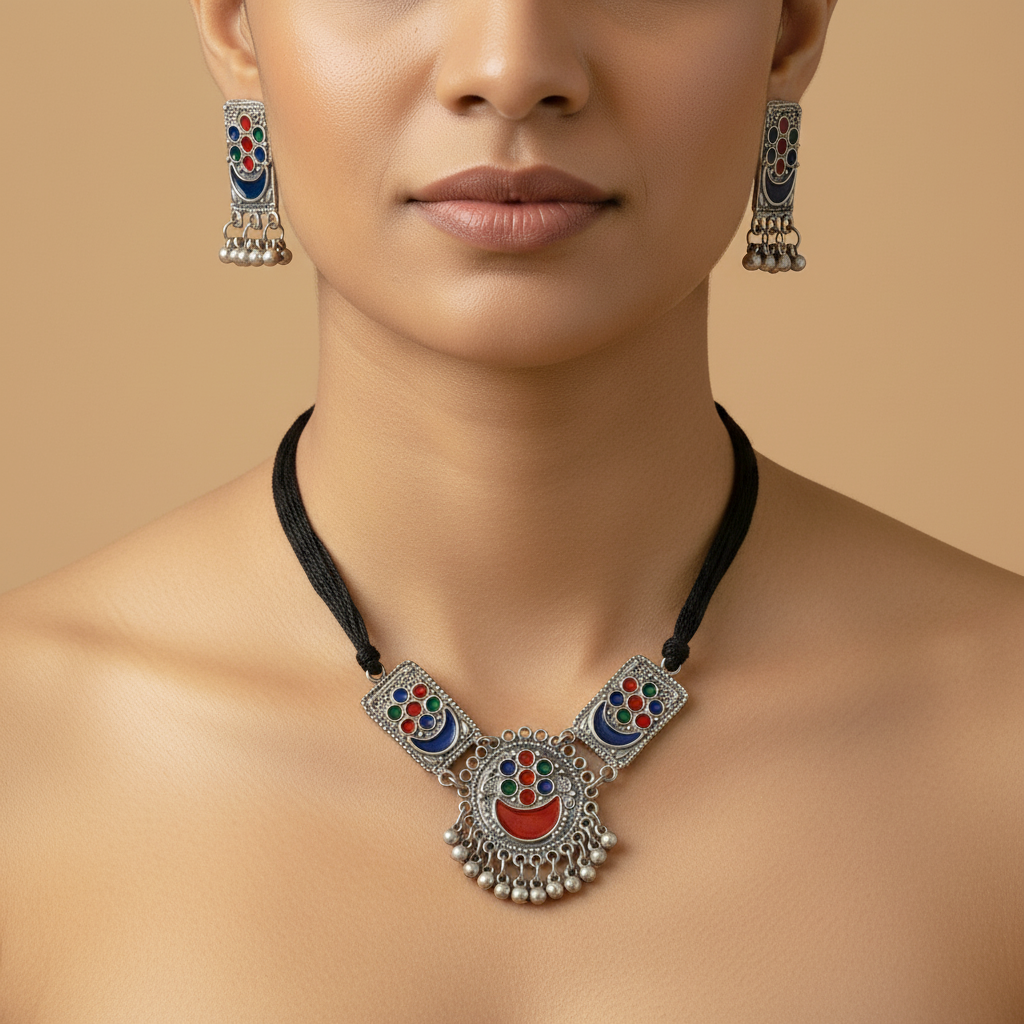 Tribal Jewellery with Earrings (Choker)