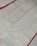 Resham Jamdani White Sari with Blouse Piece