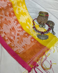 Resham Jamdani Yellow Saree with Blouse Piece